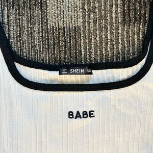 BABE white long sleeve be crop top